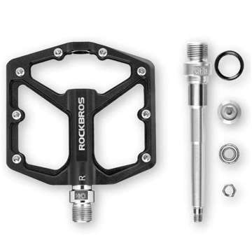 Pedały do roweru rowerowe platformowe RockBros K203-BK metalowe MTB komplet 2szt Czarne