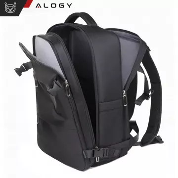 Plecak na laptopa męski damski podróżny na walizkę bagaż do samolotu pracy szkoły 45x30x20cm Alogy Unisex Czarny