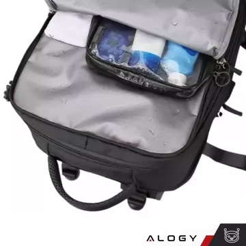 Plecak na laptopa męski damski podróżny na walizkę bagaż do samolotu pracy szkoły 45x30x20cm Alogy Unisex Czarny