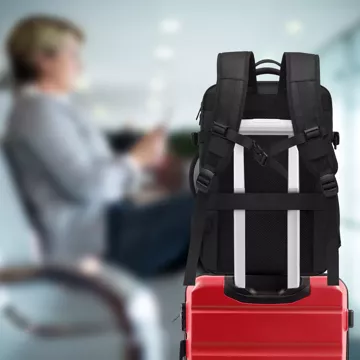 Plecak podróżny Bange BackPack biznesowy plecak rozszerzalny Torba pojemna do laptopa 17.3" z portem USB Czarny