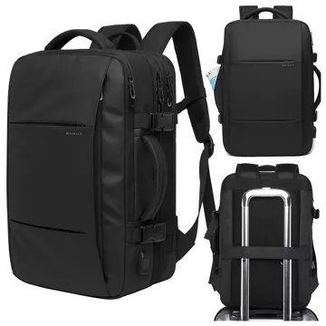 Plecak podróżny Bange BackPack biznesowy plecak rozszerzalny Torba pojemna do laptopa 17.3" z portem USB Czarny