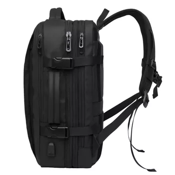 Plecak podróżny Bange BackPack biznesowy plecak rozszerzalny Torba pojemna do laptopa 17.3" z portem USB Czarny