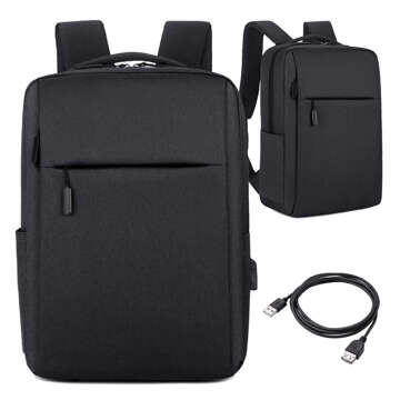 Plecak torba na laptopa 15,6" duży wodoodporny z portem USB Unisex 41x29x12cm do samolotu Alogy Backpack Czarny