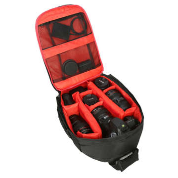 Plecak wodoodporny Alogy pokrowiec na aparat sprzęt fotograficzny i akcesoria pojemny Czarno-czerwony