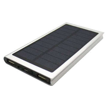 PowerBank Solarny wodoodporny bank energii latarka LED ładowarka zewnętrzna Power Bank USB 20000mAh Srebrny