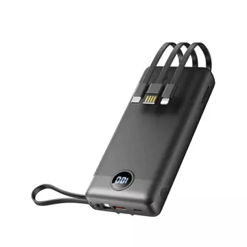 Powerbank Bateria zewnętrzna (POWER BANK) VEGER C20 - 20 000mAh (Micro + Typ C + Lightning 8-pin) czarny W2047