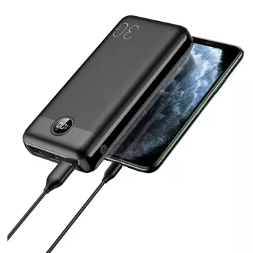 Powerbank Bateria zewnętrzna VEGER L30 - 30 000mAh LCD Quick Charge PD 20W czarny (W3008PD)