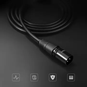 Przedłużacz UGREEN kabel audio przewód mikrofonowy do mikrofonu XLR (żeński) - XLR (męski) 2 m (AV130)