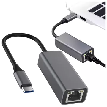 Przejściówka USB-C do Ethernet Adapter Alogy karta sieciowa LAN RJ45 GIGABIT 1000MBPS Czarna