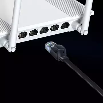 Przewód Baseus Speed Six kabel sieciowy płaski RJ45 1000Mbps 2m czarny (WKJS000101)