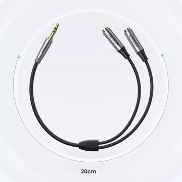 Przewód UGREEN kabel przedłużacz AUX 3,5mm mini jack 0,2m czarny (AV191 50253)