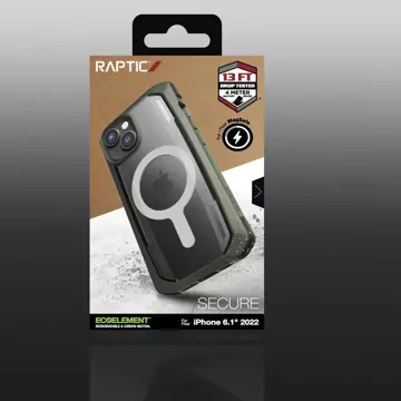 Raptic Secure Case etui iPhone 14 z MagSafe pancerny pokrowiec zielony