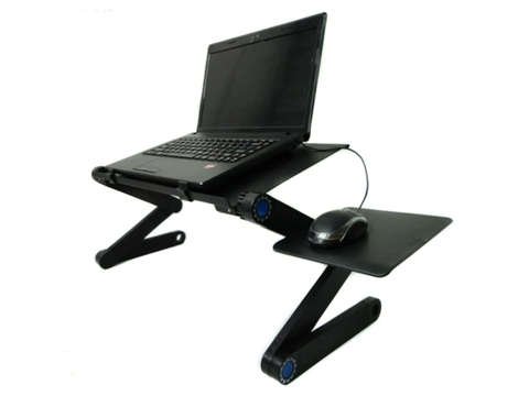 Regulowane biurko aluminiowe składane Alogy stolik z wentylatorem na laptop PC 