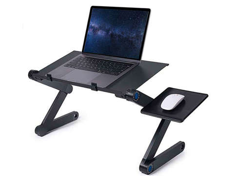 Regulowane biurko aluminiowe składane Alogy stolik z wentylatorem na laptop PC 