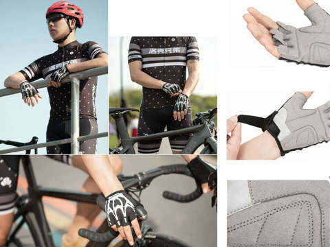 Rękawiczki rowerowe na rower bez palców M RockBros S227BK-M