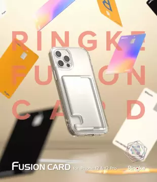 Ringke Fusion Card etui do iPhone 12 Pro / iPhone 12 portfel na kartę dokumenty przezroczysty (FCD460E52)
