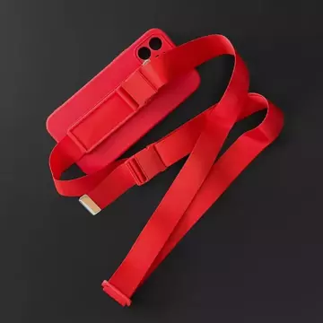 Rope Case silikonowe etui ze smyczą torebka smycz pasek do Samsung Galaxy A13 5G czerwony