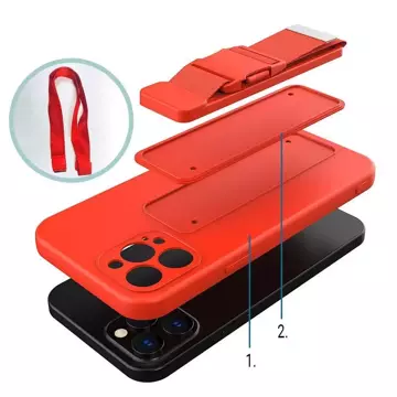 Rope Case silikonowe etui ze smyczą torebka smycz pasek do Samsung Galaxy S22+ (S22 Plus) czarny