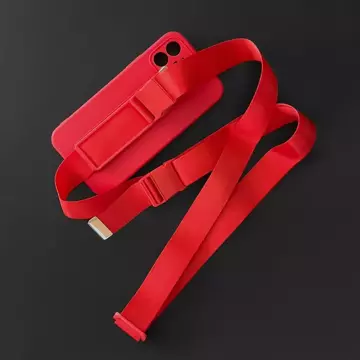 Rope case żelowe etui ze smyczą łańcuszkiem torebka smycz iPhone 12 Pro fioletowy