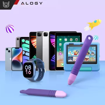 Rysik pojemnościowy długopis dotykowy do ekranów do telefonu tabletu Alogy Stylus Pen dla dzieci 10 cm Fioletowy