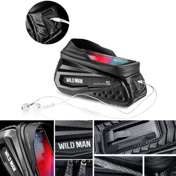 Sakwa rowerowa Wildman Front Frame Bicycle Bag ES10X uchwyt na ramę kierownicę na telefon 1,2l Czarna