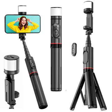 Selfie Stick Alogy Techsuit kijek do zdjęć selfie Tripod bezprzewodowy Bluetooth Remote z pilotem Black