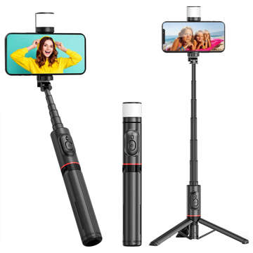 Selfie Stick Alogy Techsuit kijek do zdjęć selfie Tripod bezprzewodowy Bluetooth Remote z pilotem Black