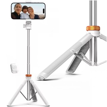 Selfie Stick Kijek Statyw Tripod Bluetooth uchwyt do telefonu zdjęć + Pilot L03S biały