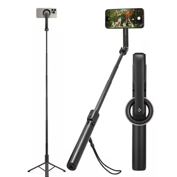 Selfie Stick Kijek Statyw Tripod Spigen S580W MagSafe Bluetooth uchwyt do telefonu zdjęć + Pilot Czarny