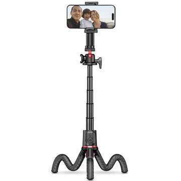 Selfie stick kijek Bluetooth Statyw Flexible Tripod Giętki elastyczny uchwyt do telefonu zdjęć L07S czarny