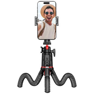 Selfie stick kijek Bluetooth Statyw Flexible Tripod Giętki elastyczny uchwyt do telefonu zdjęć L07S czarny