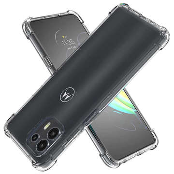 Silikonowe etui pancerne ShockProof Alogy do Motorola Moto Edge 20 Lite Przezroczyste + Szkło