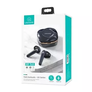 Słuchawki Bluetooth 5.0 USAMS TWS SD series bezprzewodowe niebieski/gem blue BHUSD02