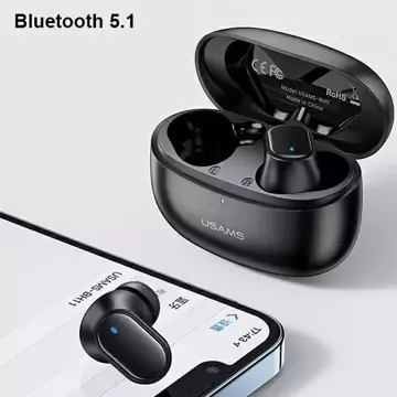 Słuchawki Bluetooth 5.1 USAMS TWS BH series bezprzewodowe biały/white BHUBH02