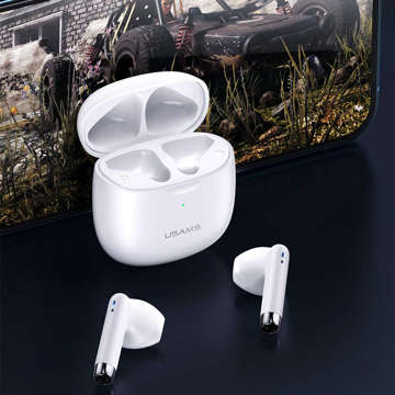 Słuchawki bezprzewodowe douszne USAMS TWS IA series Bluetooth 5.0 Białe