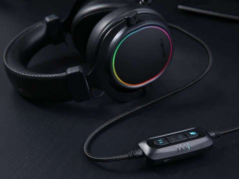 Słuchawki gamingowe Dareu EH925s PRO, ENC, RGB, 7.1 (czarne)