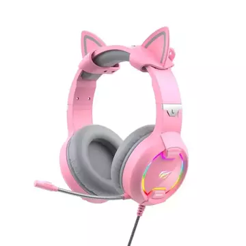 Słuchawki gamingowe Havit GAMENOTE H2233d RGB (różowe)