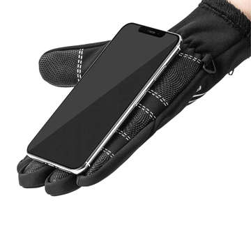 Sportowe rękawiczki rowerowe M RockBros wiatroodporne rękawice na rower do telefonu S091-4BK-M Czarne