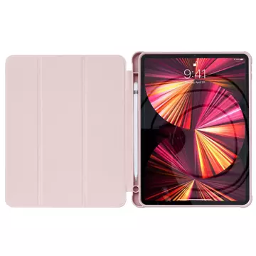 Stand Tablet Case etui Smart Cover pokrowiec na iPad Pro 11'' 2021 z funkcją podstawki różowy