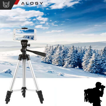 Statyw tripod Alogy lekki z pilotem i torbą uchwyt na smartfon, telefon, aparat do zdjęć 105cm 4w1