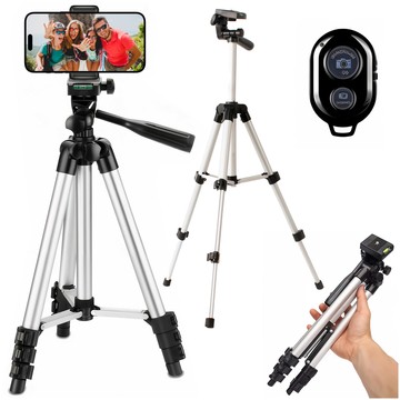 Statyw tripod Alogy lekki z pilotem i torbą uchwyt na smartfon, telefon, aparat do zdjęć 105cm 4w1