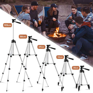 Statyw tripod Alogy lekki z pilotem i torbą uchwyt na smartfon, telefon, aparat do zdjęć 105cm 4w1