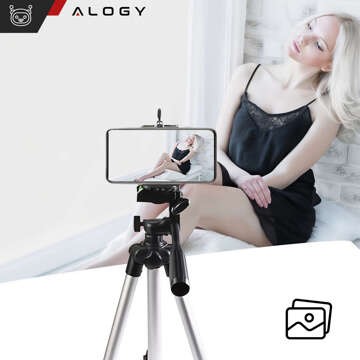 Statyw tripod Alogy lekki z pilotem i torbą uchwyt na smartfon, telefon, aparat do zdjęć 105cm 4w1