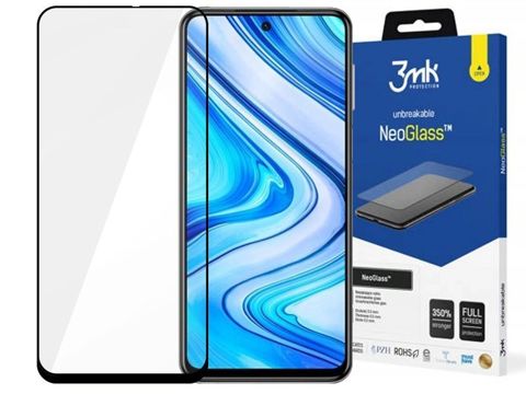 Szkło 3mk NeoGlass 8H do Xiaomi Redmi Note 9S/ Pro/ Max Black