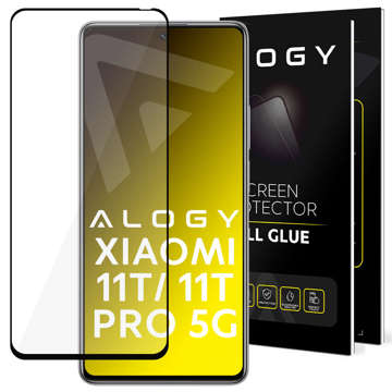 Szkło Alogy Full Glue case friendly do Xiaomi 11T 5G / 11T Pro 5G Czarne