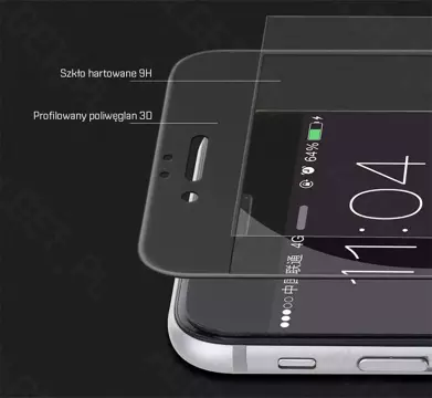 Szkło Hartowane FULL 3D ROCK iPhone 6/6S PLUS Czarny