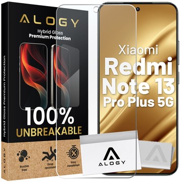 Szkło "NIETŁUKĄCE" do Xiaomi Redmi Note 13 Pro Plus 5G na ekran hybrydowe Alogy Flexi Glass 9H Case Friendly płaskie na ekran