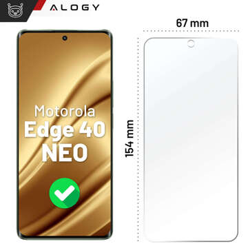 Szkło "NIETŁUKĄCE"do Motorola Edge 40 Neo na ekran hybrydowe Alogy Flexi Glass 9H Case Friendly płaskie na ekran