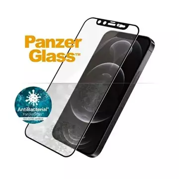 Szkło PanzerGlass E2E Microfracture do iPhone 12 /12 Pro 6,1" CamSlider Swarovsky Case Friendly AntiBacterial czarny/black