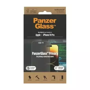 Szkło PanzerGlass Ultra-Wide Fit do iPhone 14 Pro 6,1" Privacy Screen Protection Antibacterial Easy Aligner Included P2784